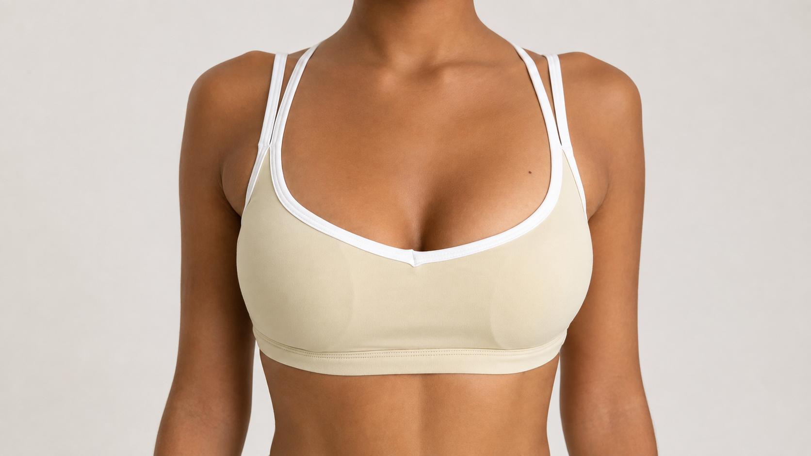 Double Strap Sports Bra in Light Pistachio Cream — image 2
