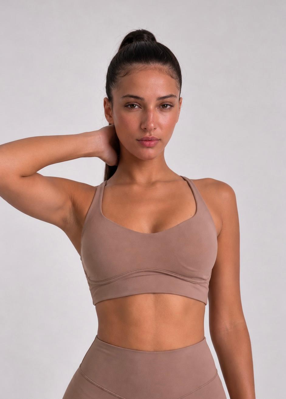 Sculpt Contour Sports Bra in Mocha